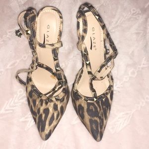 Cheetah print pointy heels